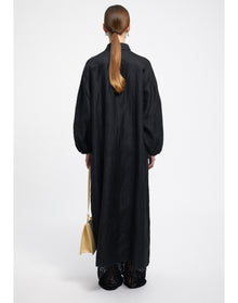 Ann | Linen Shirt Dress | Black