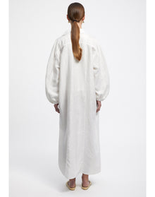 Ann | Linen Shirt Dress | White