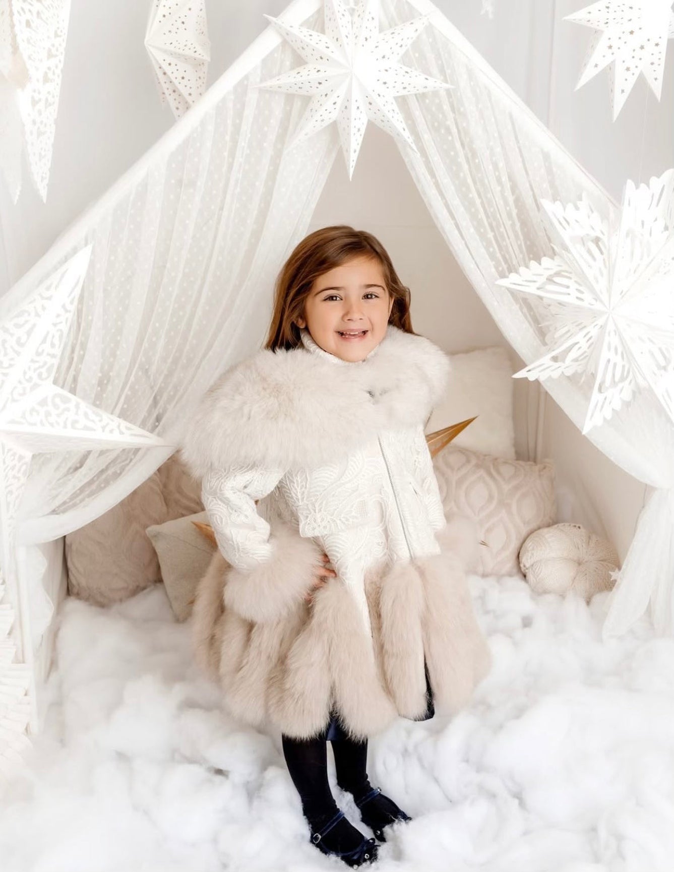 Anna Beige Fur Capelet