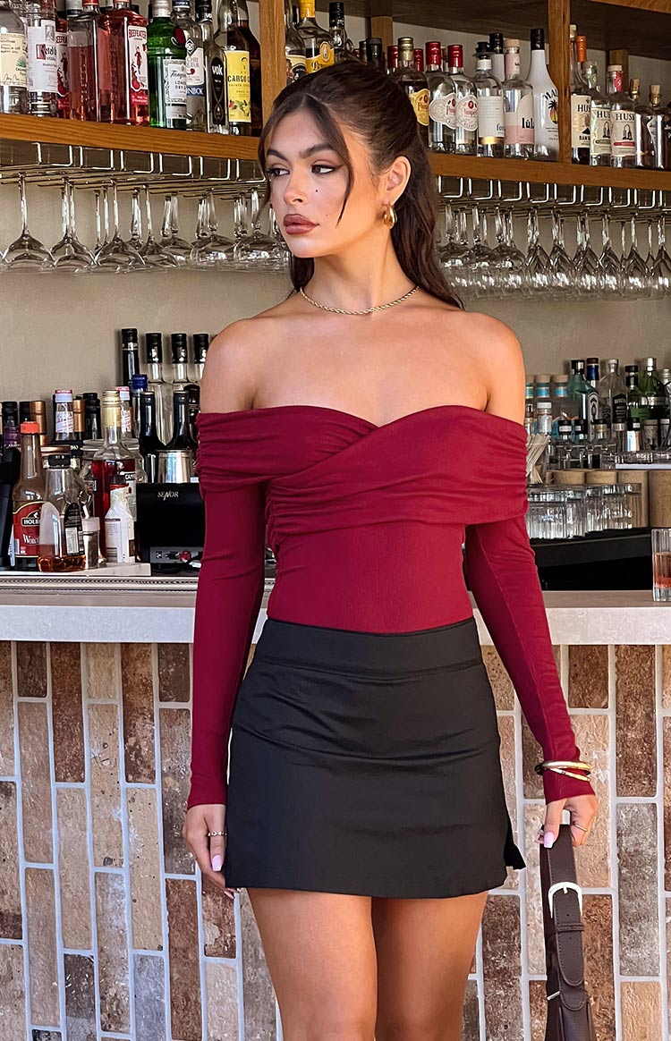 Ari Off Shoulder Bodysuit | Red