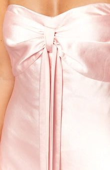 Ariella Satin Strapless Maxi Dress | Pink
