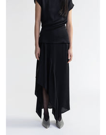 Aster | Satin Maxi Skirt | Black
