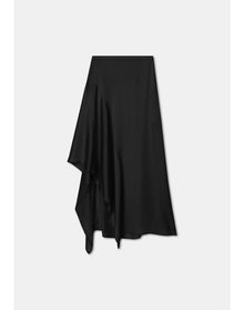 Aster | Satin Maxi Skirt | Black