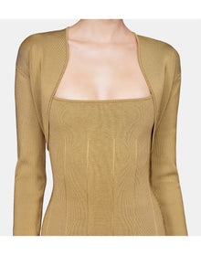 Atalanta Crop Cardigan | Bronze