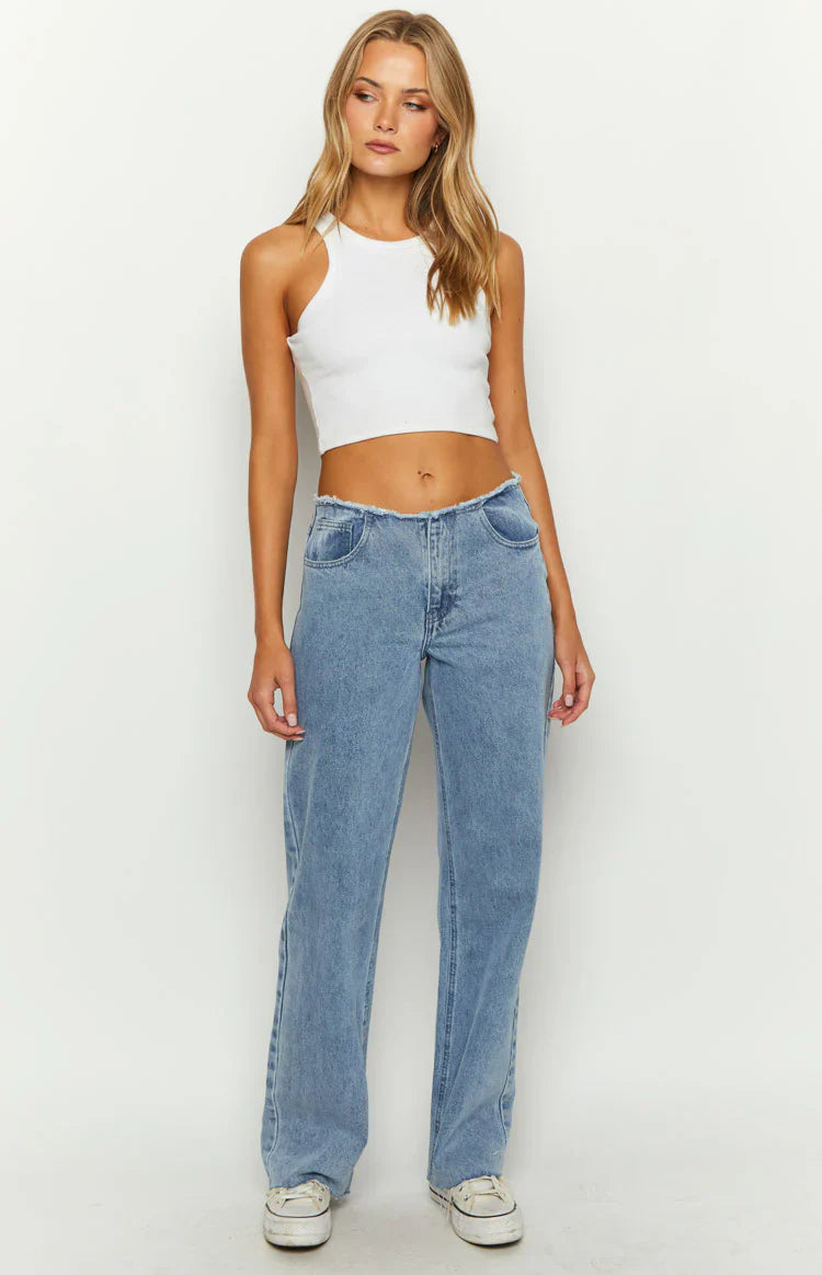 Austin Mid Rise Jeans | Mid Wash Blue Denim