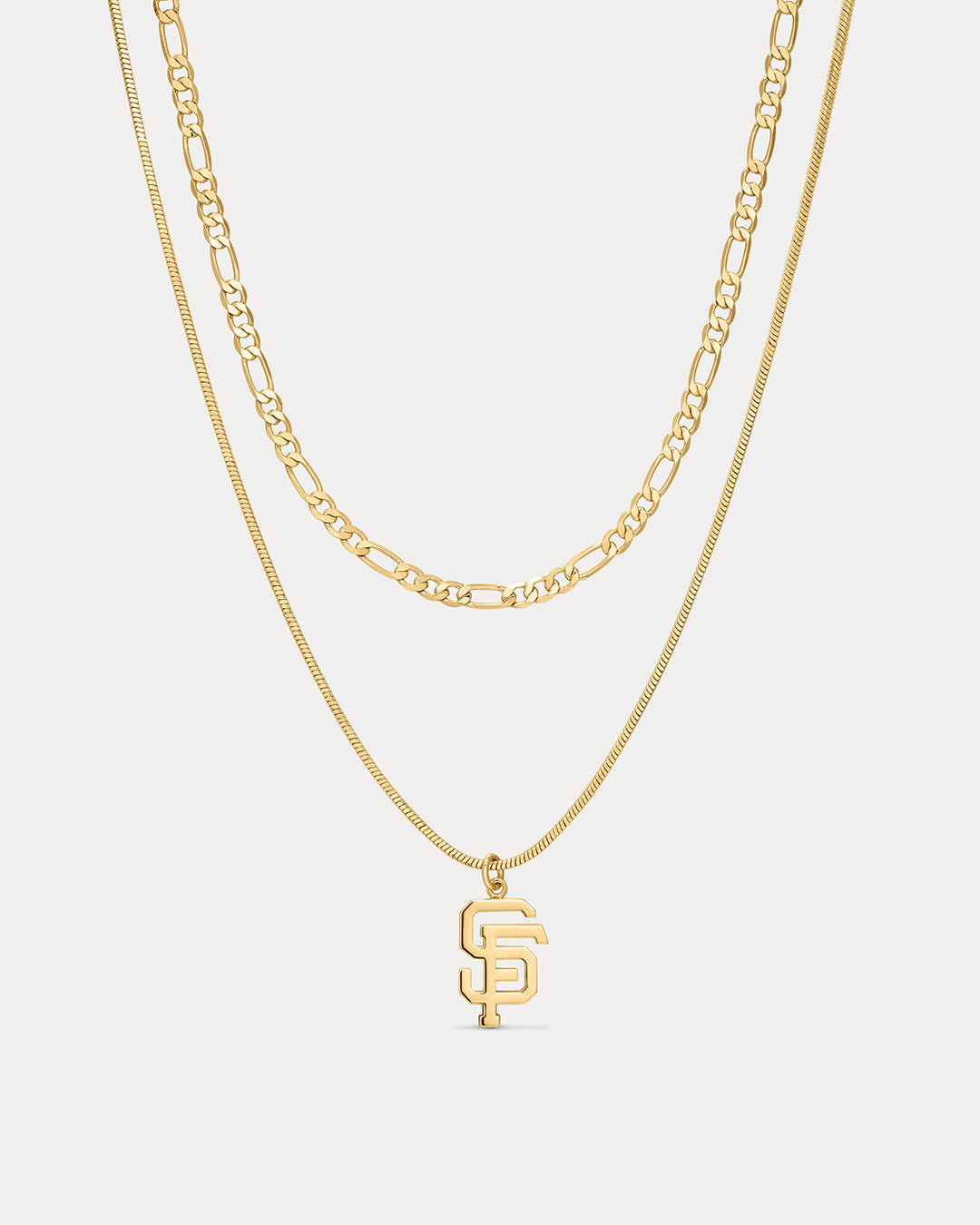 Bijoux Sport by Luv Aj MLB Double Chain Logo Necklace | San Francisco Giants | Gold