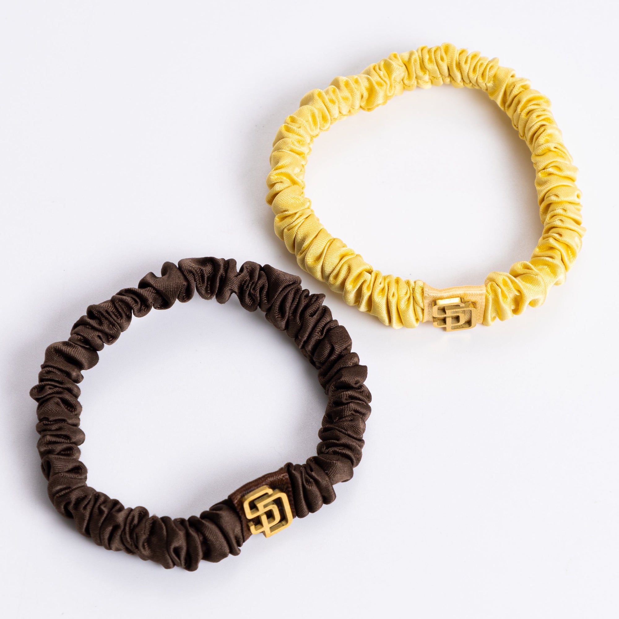 Bijoux Sport by Luv Aj MLB Mini Silk Scrunchie Set with Logo | San Diego Padres