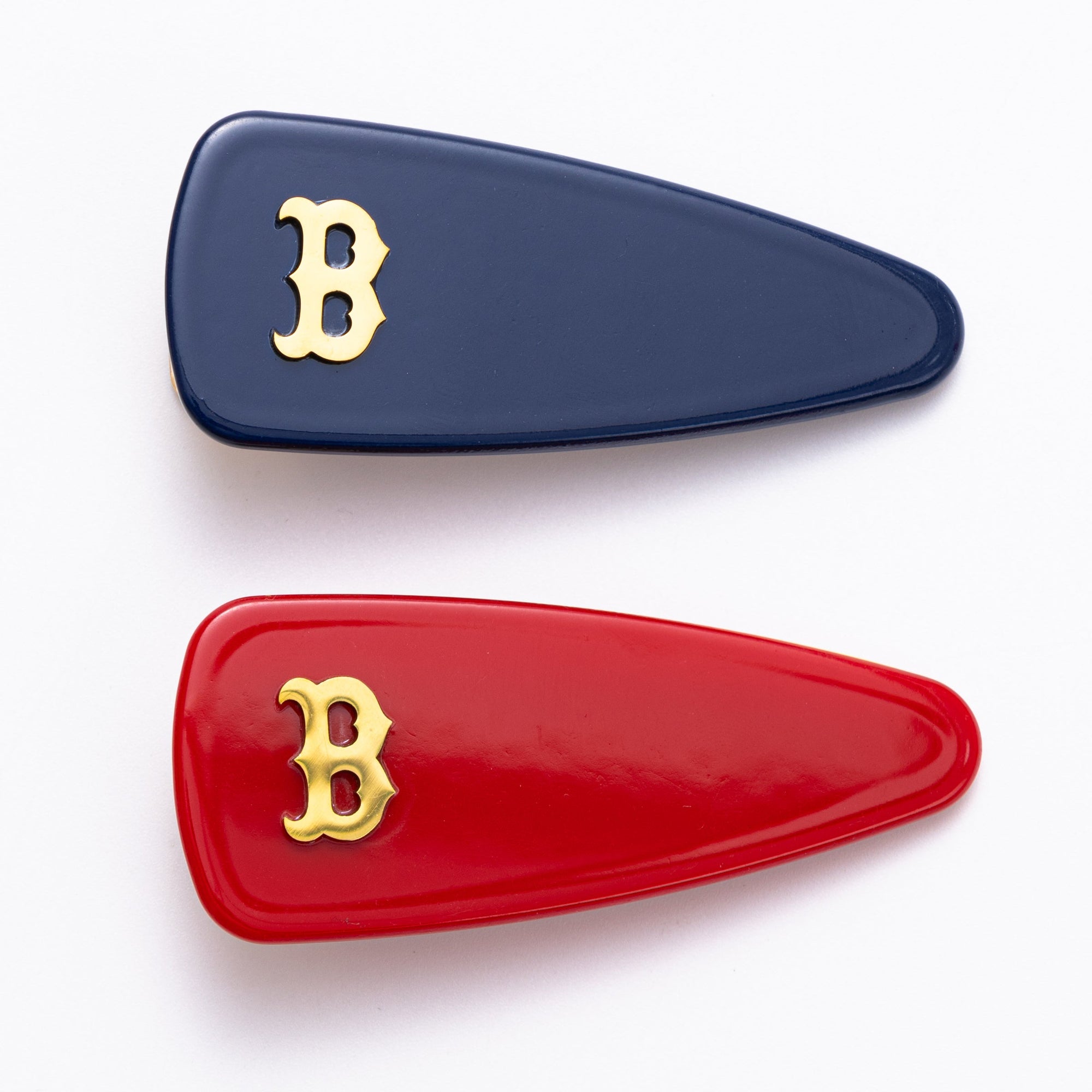 Bijoux Sport by Luv Aj MLB Mini Logo Hair Clip Set | Set of 2 Hair Clips | Boston Red Sox