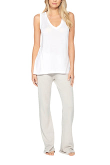 Womens | Sleeveless Modal V-Neck | White