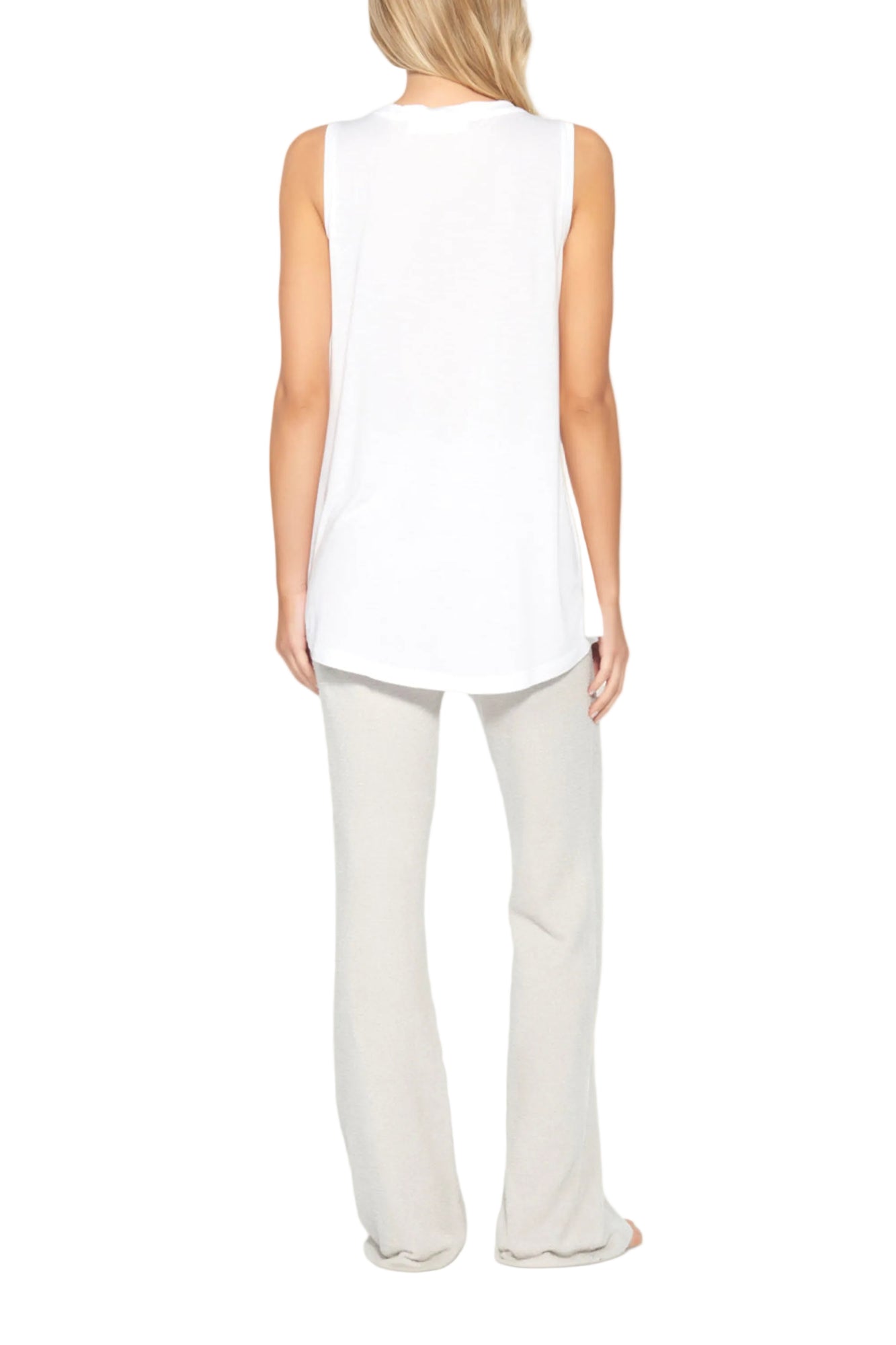 Womens | Sleeveless Modal V-Neck | White