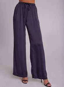 Easy Pleated Wide Leg Pant - Odyssey Grey