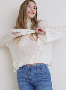 Brea A-Line Turtleneck Sweater - Winter White