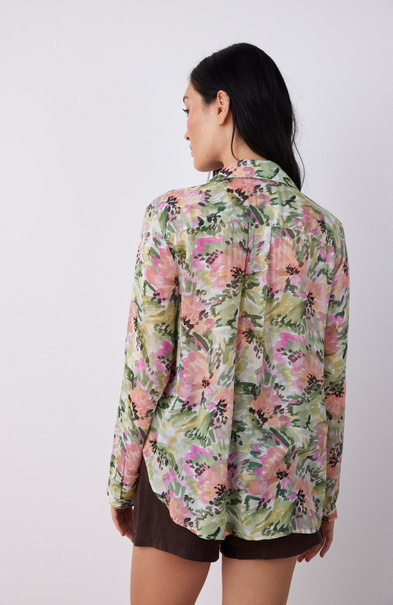 Full Button Down Hipster Shirt | Oasis Floral Print