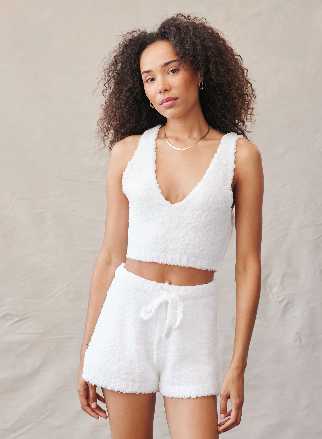 V-Neck Crop Cami - Winter White