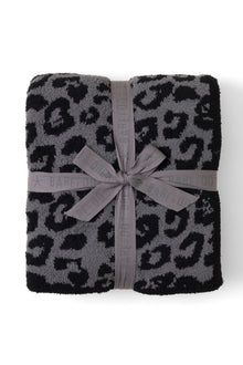 CozyChic Barefoot in the Wild Adult Throw - Leopard | Charcoal/Black