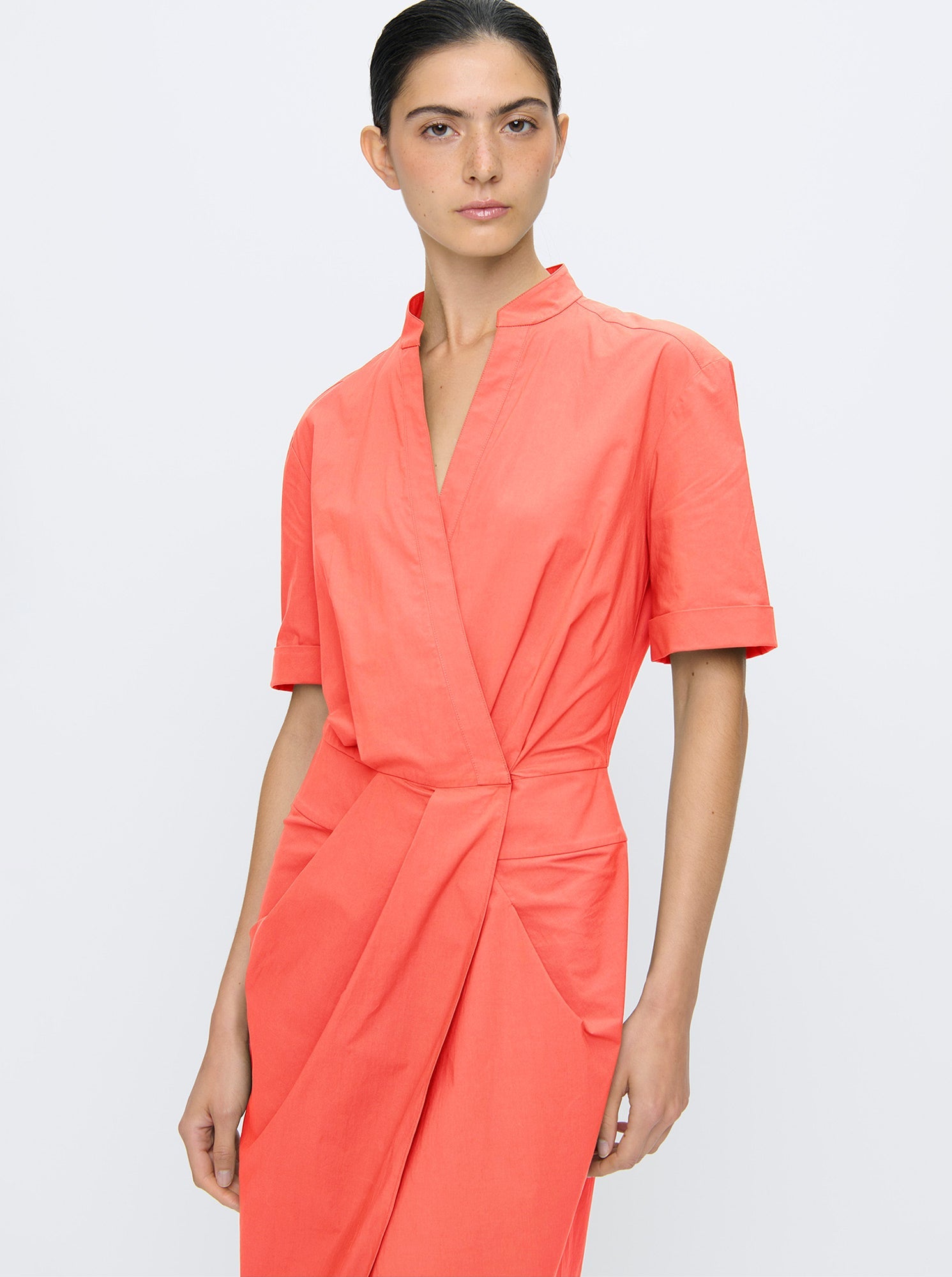 Bali Wrap Shirtdress | Coral