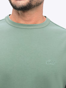 Mens | Script Overtime Relaxed-Fit Oversized Tee | Basil