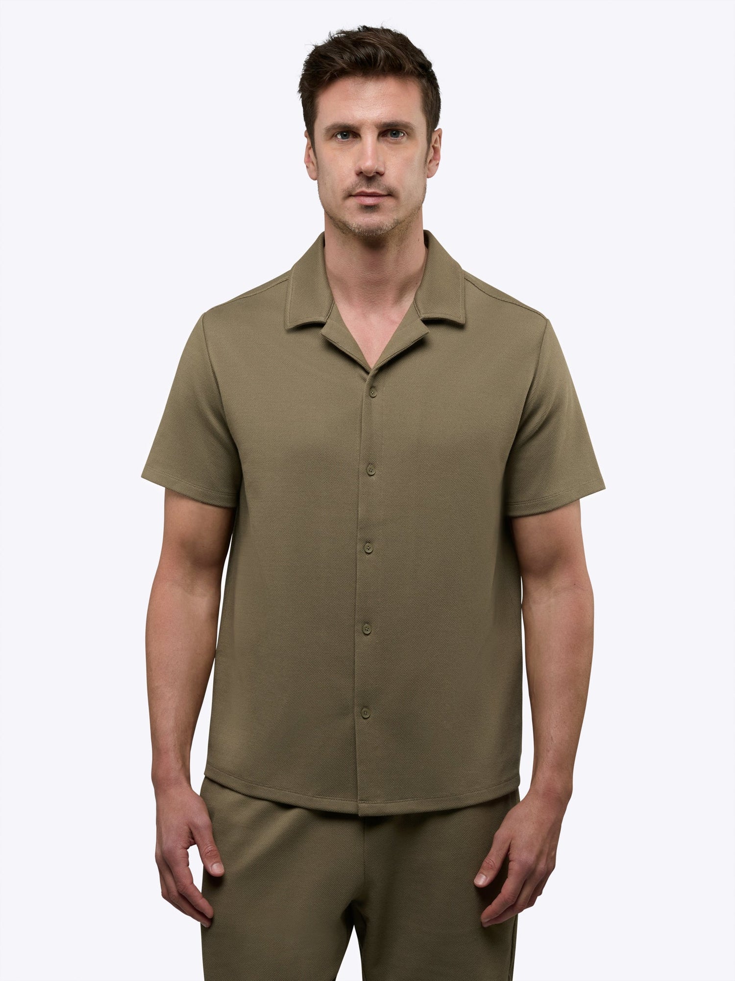 Mens | Elevate Pique Classic-Fit Button Up | Bay Leaf