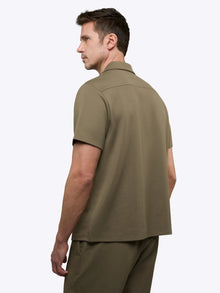 Mens | Elevate Pique Classic-Fit Button Up | Bay Leaf