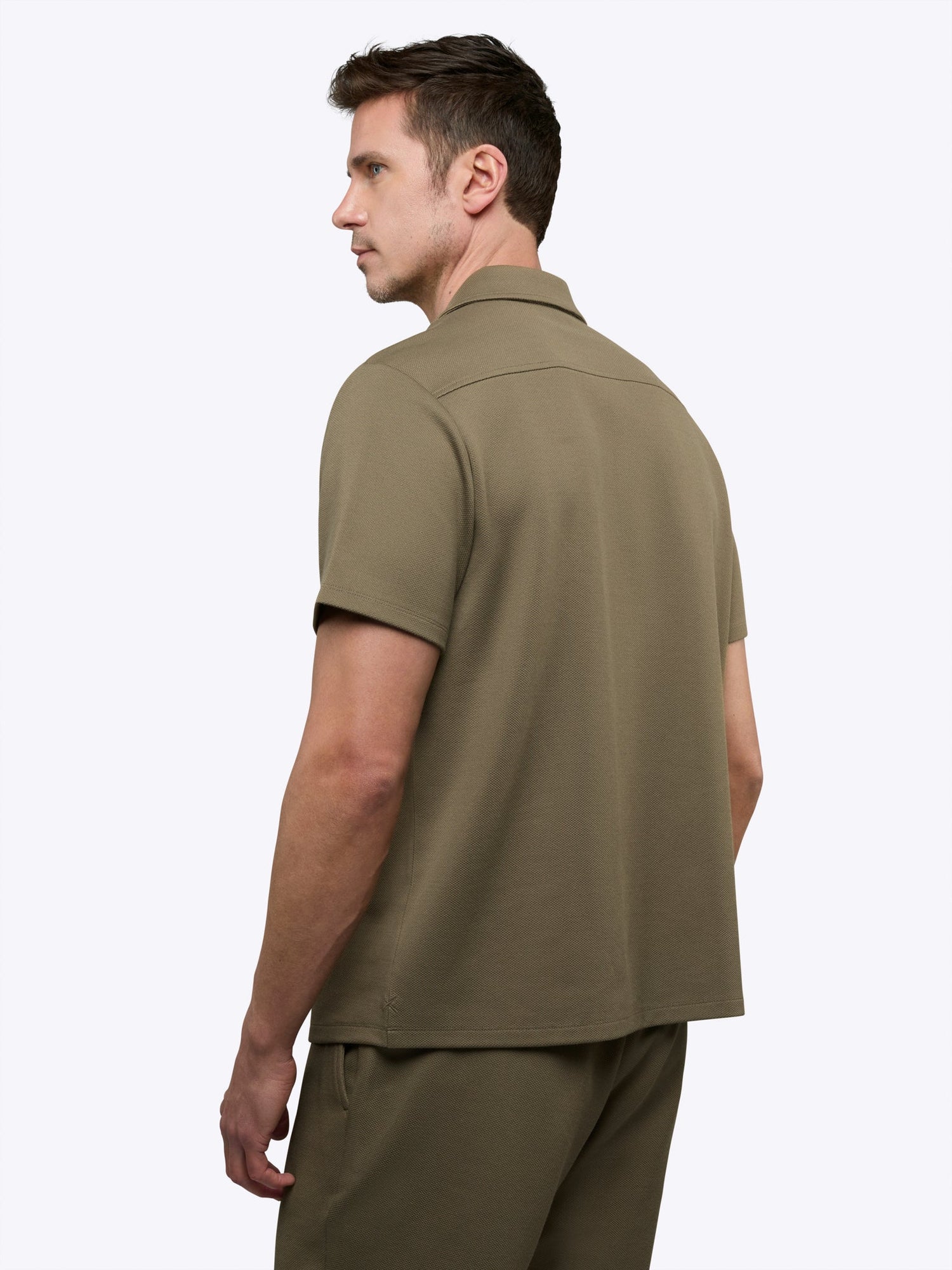 Mens | Elevate Pique Classic-Fit Button Up | Bay Leaf