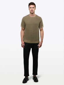 Mens | Portofino Classic-Fit Crochet Tee | Bay Leaf