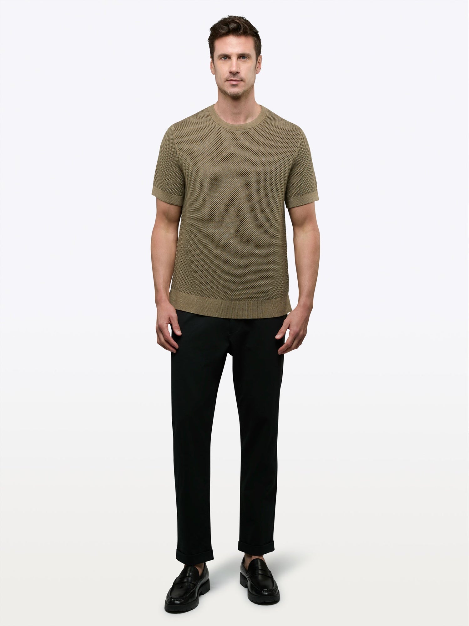Mens | Portofino Classic-Fit Crochet Tee | Bay Leaf