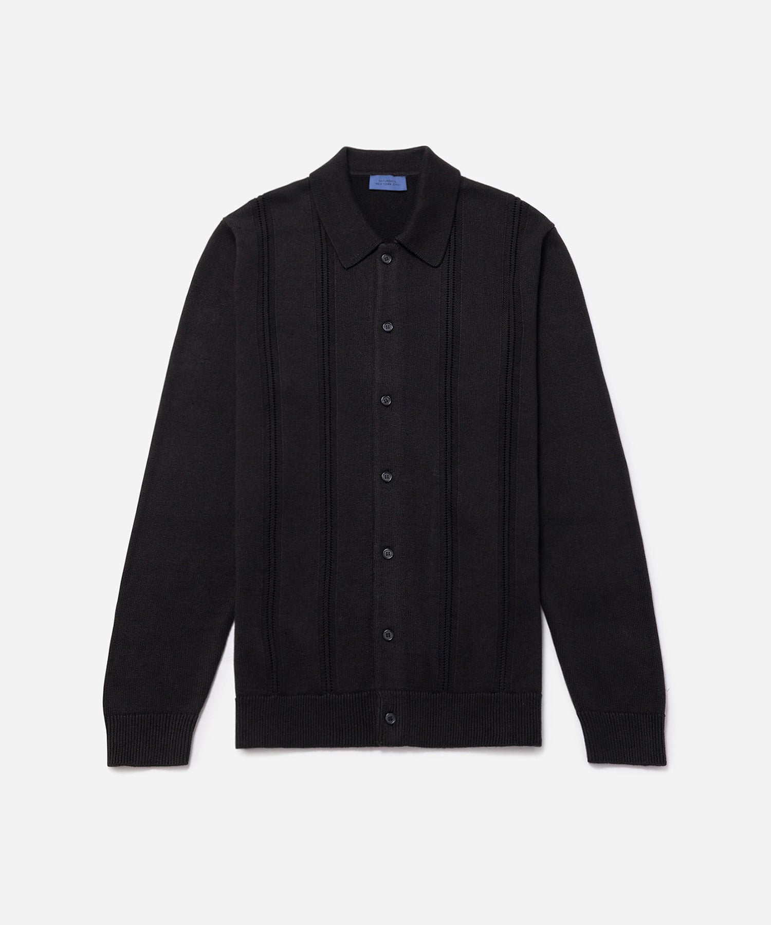 Black | Jahmad Linen Long Sleeve Polo