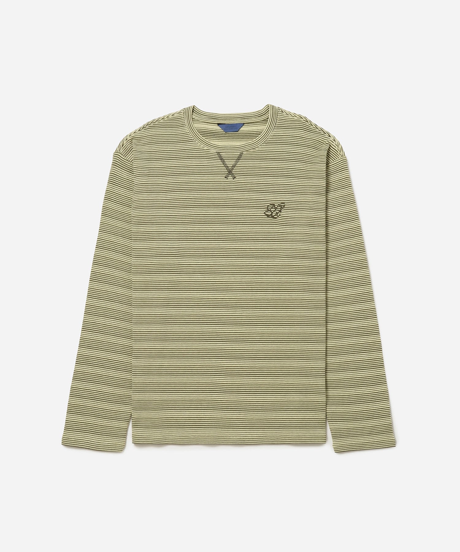 French Vanilla | Striped Waffle Relaxed LS Tee