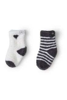 Baby | Cozychic Lite Heart Sock Set | Carbon/Pearl