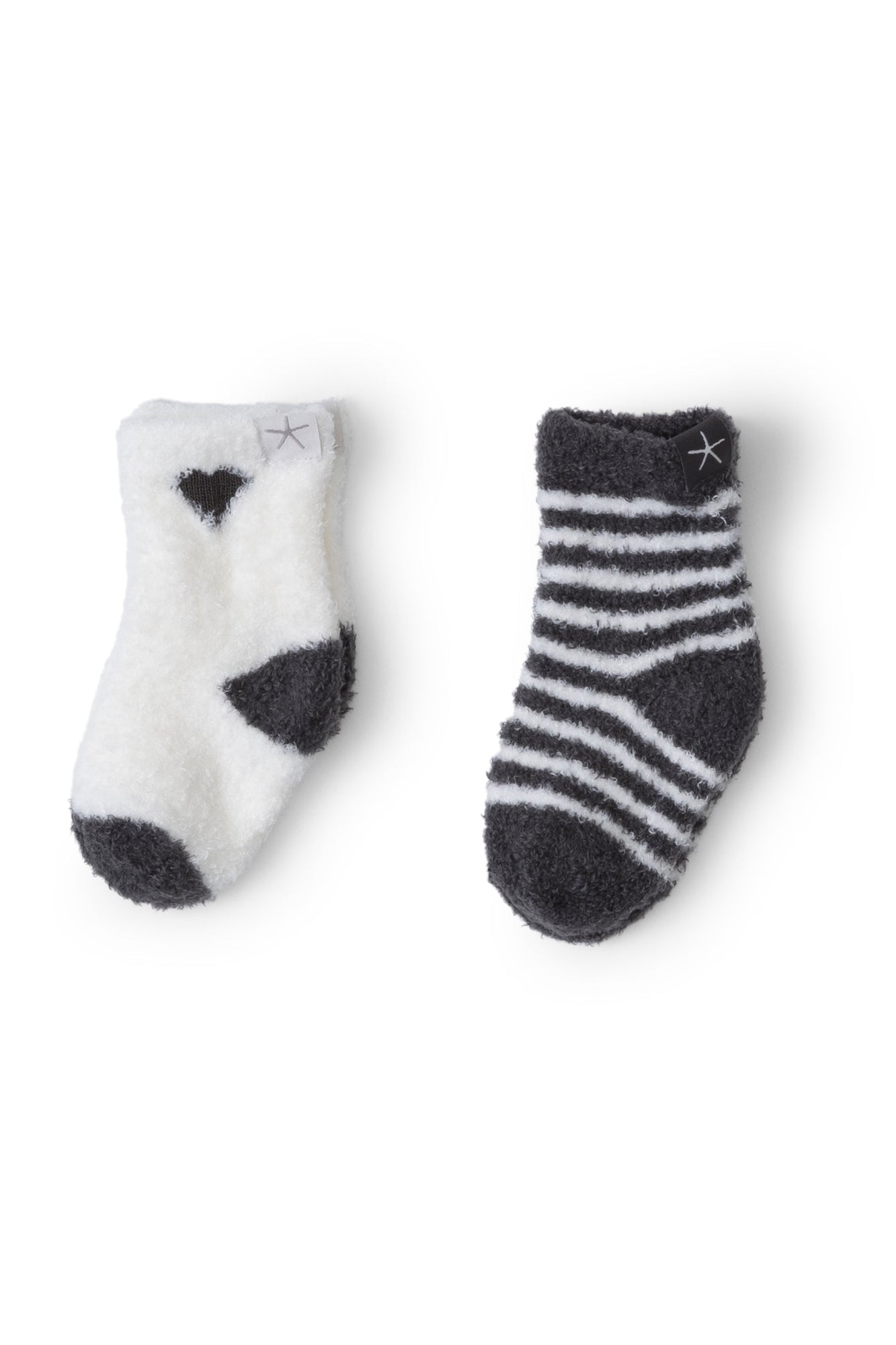 Baby | Cozychic Lite Heart Sock Set | Carbon/Pearl
