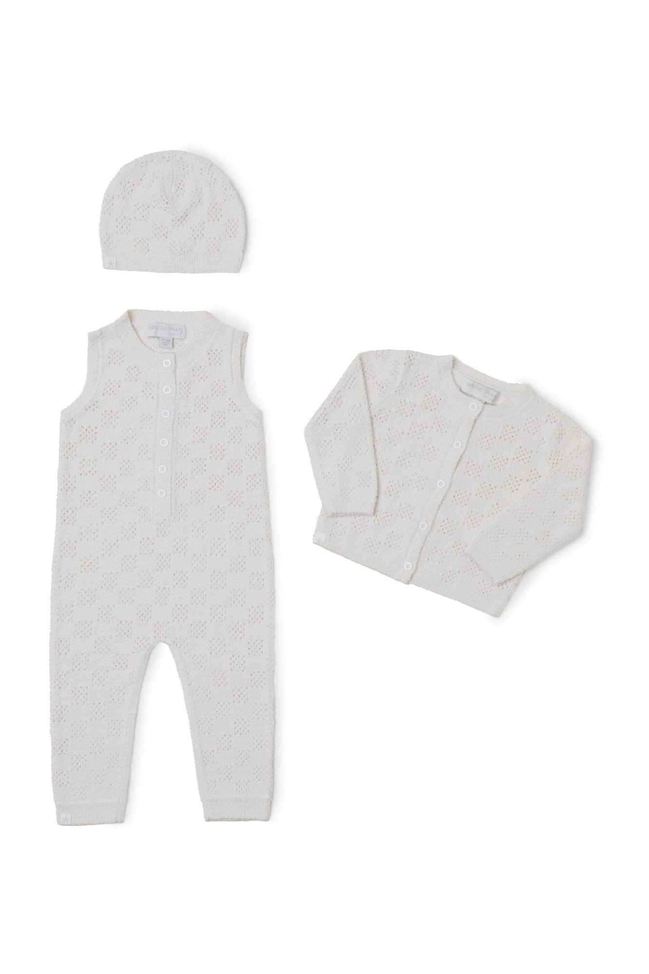 Baby | Cozychic Checkered Pointelle Set | Cream