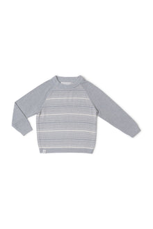 Toddlers | Cozychic Ultra Lite Heathered Stripe Raglan Pullover | Heather Moonbeam/Sand Dune
