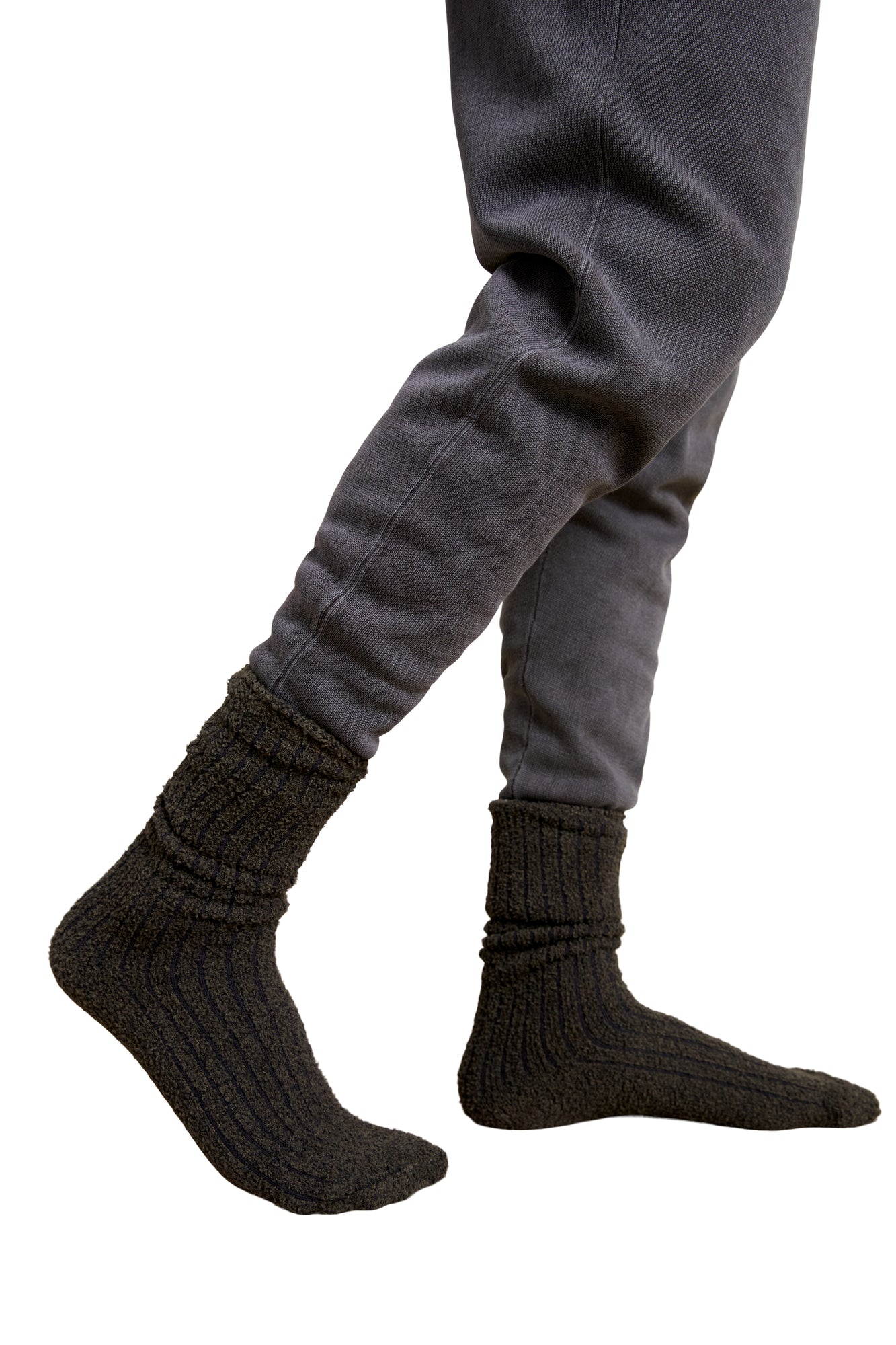 Mens | CozyChic Ribbed Socks | Heather Olive/Carbon