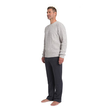 Cozychic Men's Aran Pullover | Dove Gray Multi