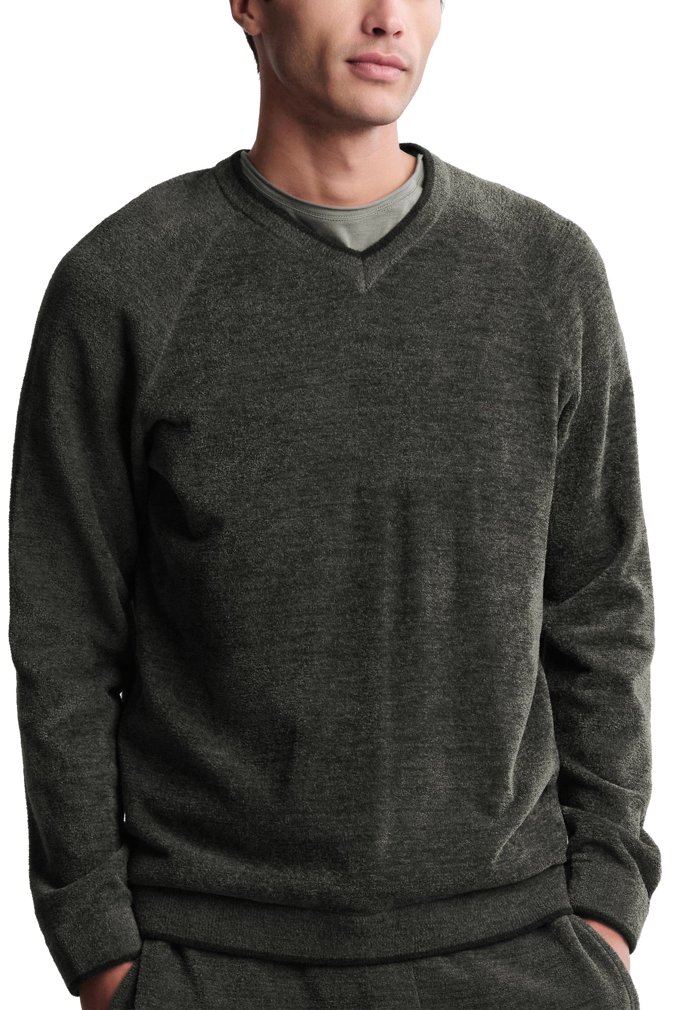 Mens | CozyChic Ultra Lite V-Neck | Dark Moss