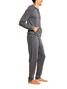 Mens | Sunbleach Zip Up Hoodie | Faded Black