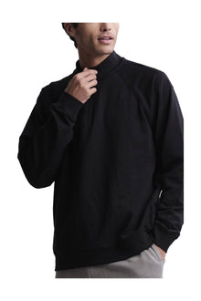 Mens | Malibu Collection Pima Cotton Fleece Half Zip Pullover | Black