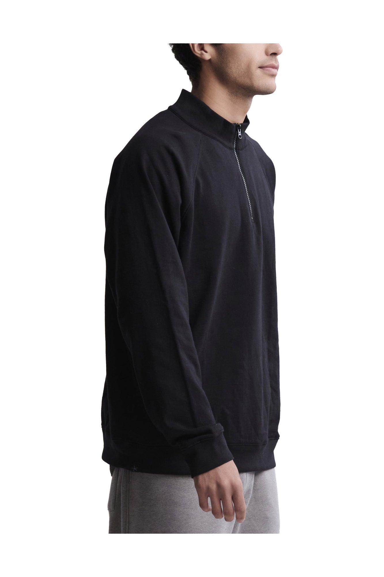 Mens | Malibu Collection Pima Cotton Fleece Half Zip Pullover | Black