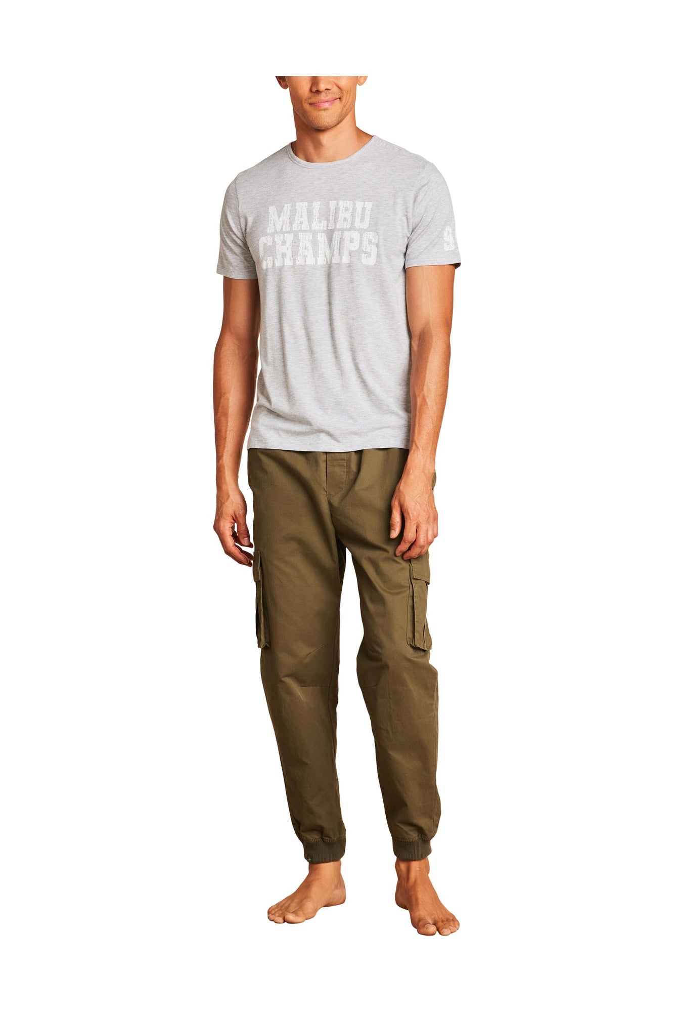 Mens | Malibu Collection Lightweight Jersey Graphic Tee | Heathered Gray