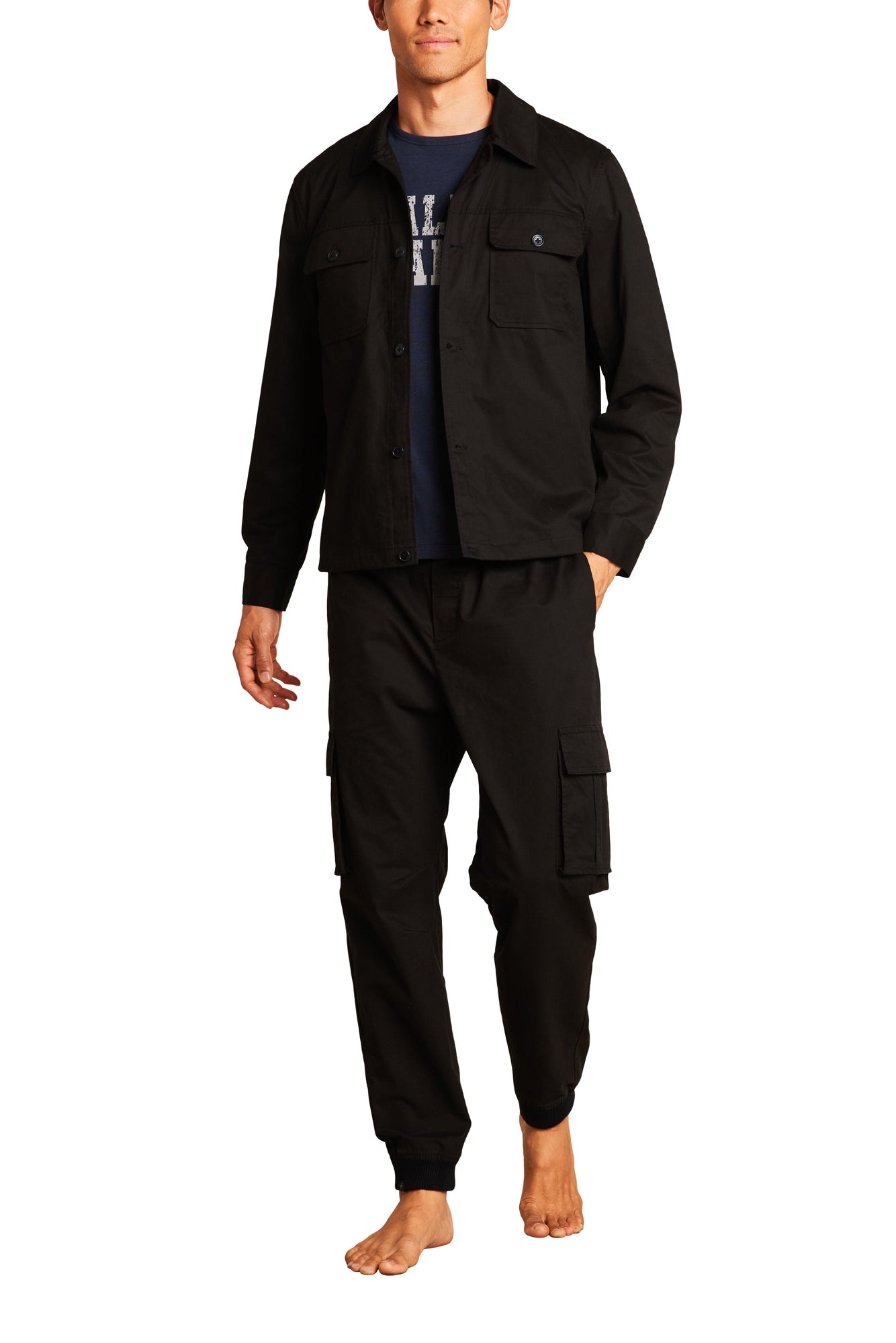 Mens | Malibu Collection Cotton Twill Shirt Jacket | Black