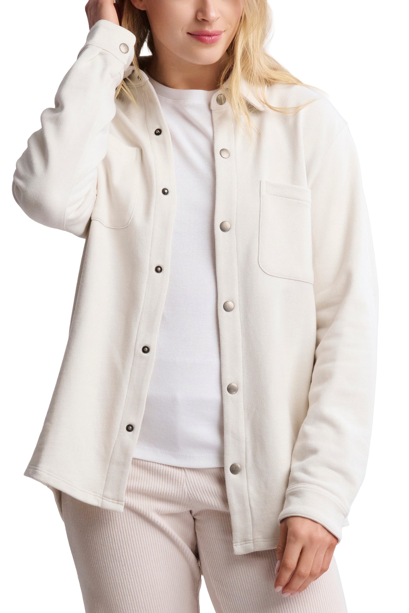 Unisex | Malibu Collection French Terry Shacket | Parchment