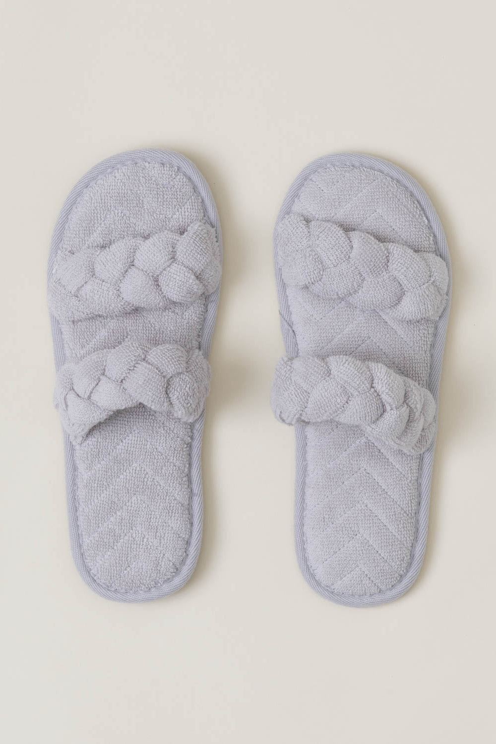 Womens | Towelterry Braided Slipper | Fog Gray