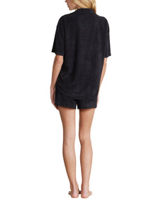 Womens | CozyTerry Button Down Shirt | Black