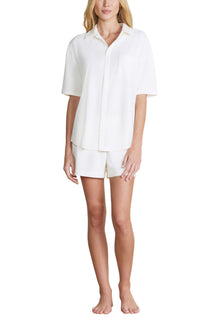 Womens | CozyTerry Button Down Shirt | Pearl
