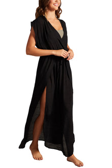 Womens | Tulip Hem Maxi Dress | Black Sea