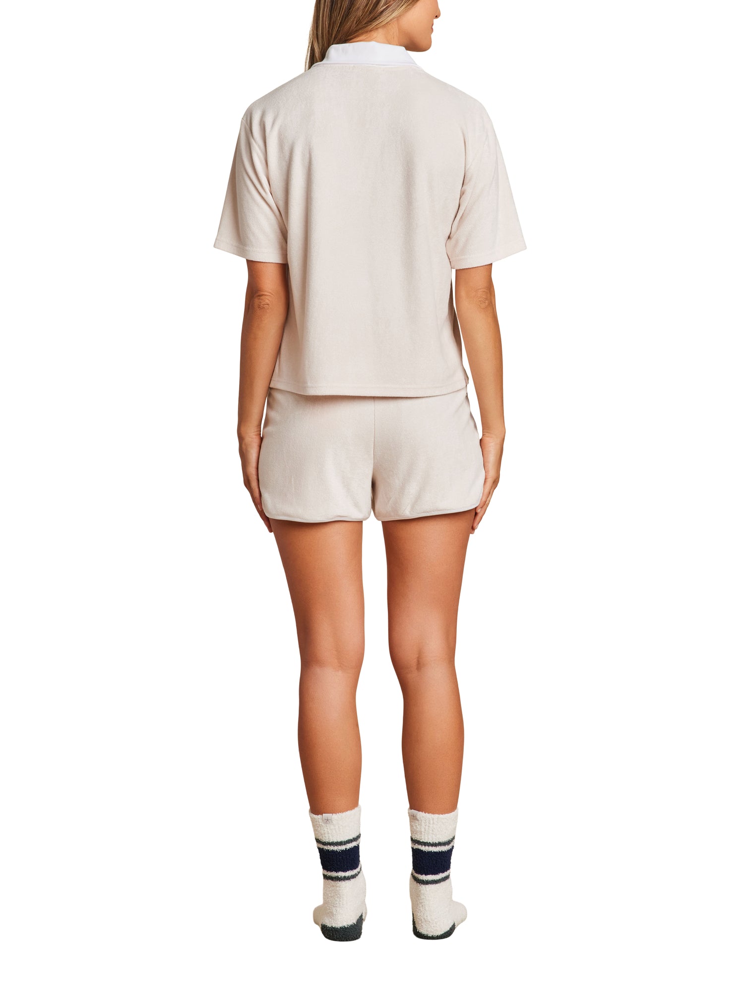 Womens | CozyTerry Polo | Sand Dune/Sea Salt
