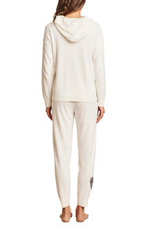 Womens | CozyChic Ultra Lite Embroidered Heart Pant | Pearl/Carbon