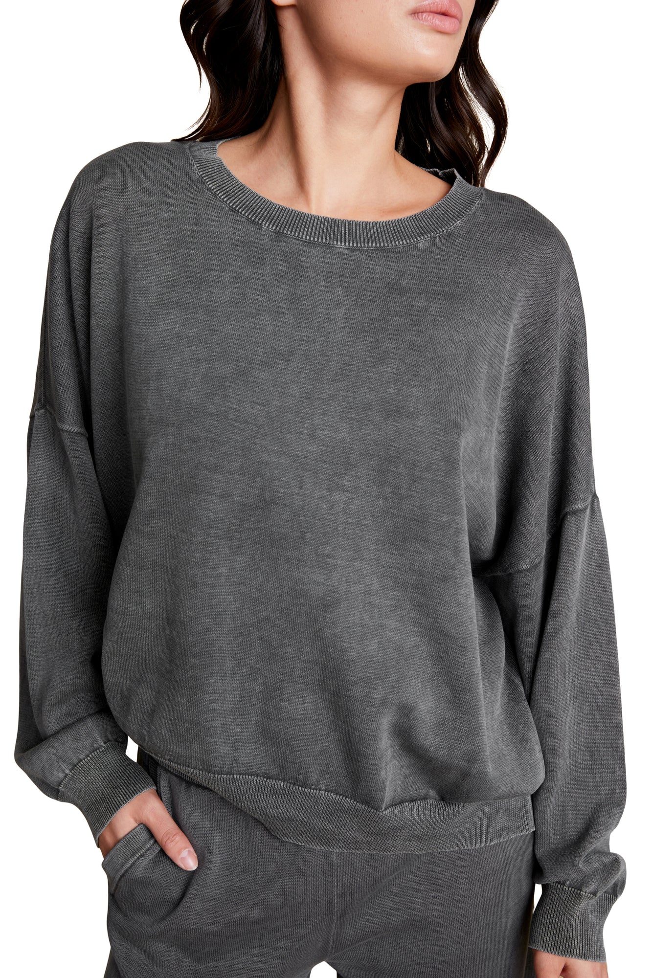 Womens | SunBleached Crewneck Pullover | Faded Black