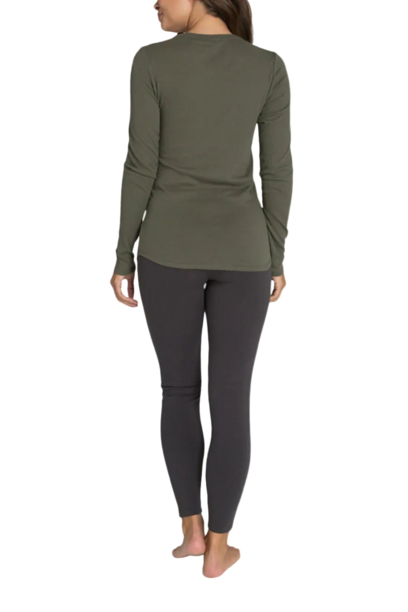 Womens | Malibu Collection Loose Jersey Long Sleeve Tee | Olive