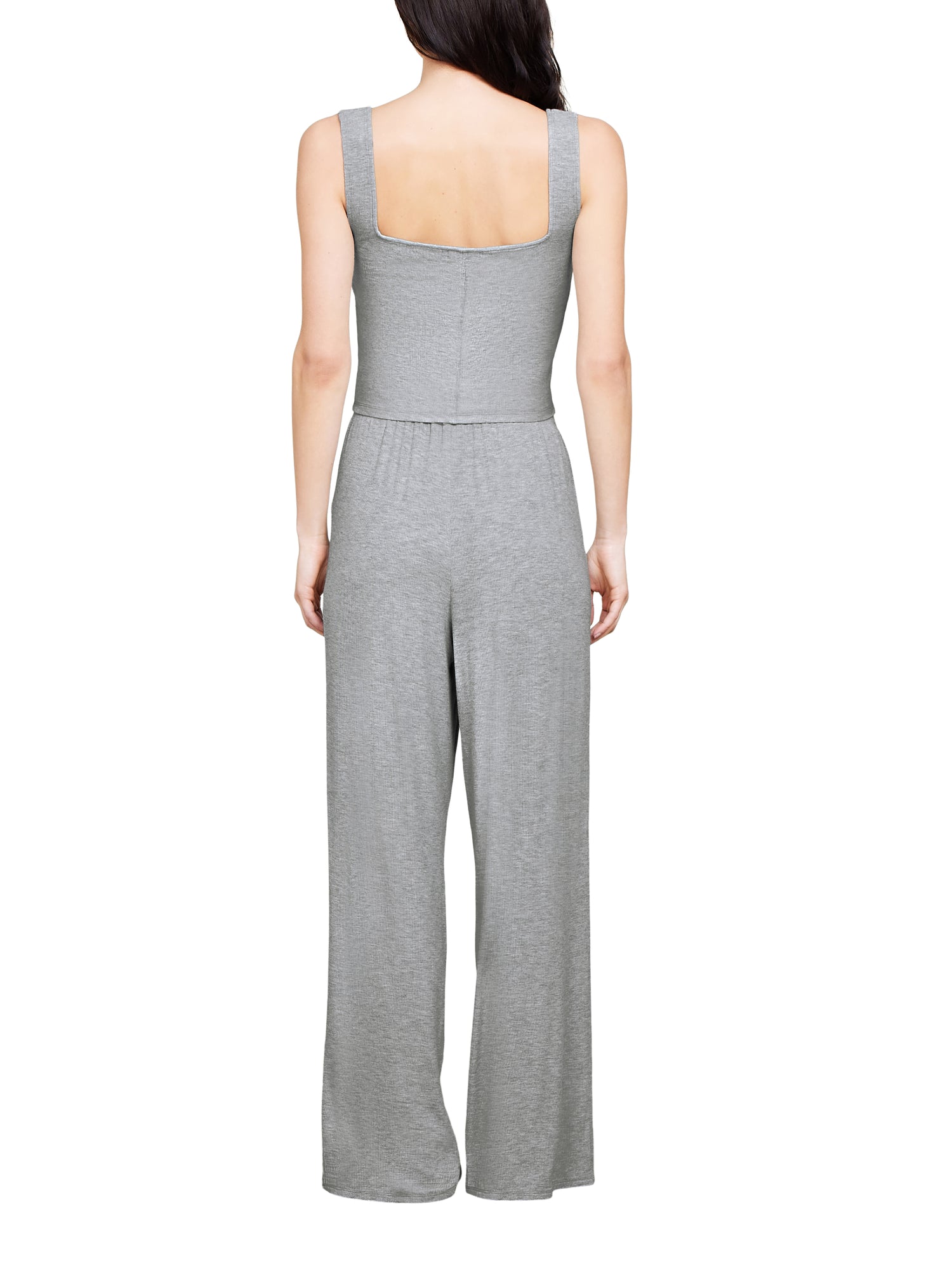 Womens | Malibu Collection Ultra Soft Rib Cropped Tank | Heather Gray